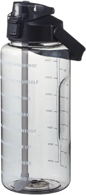 64 Ozwater Bottle with Handle and Time Markers for All Day Hydration,Leakproof BPA Free Plastic Water Bottles with Straw,Large Water Jug,Big Water Bottle for Outdoor Workout Gym Sports Fitness