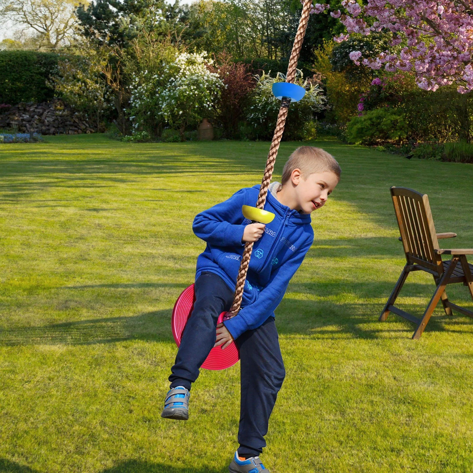 6.5 Ft. Climbing Rope Swing Disc Swing Seat for Kids