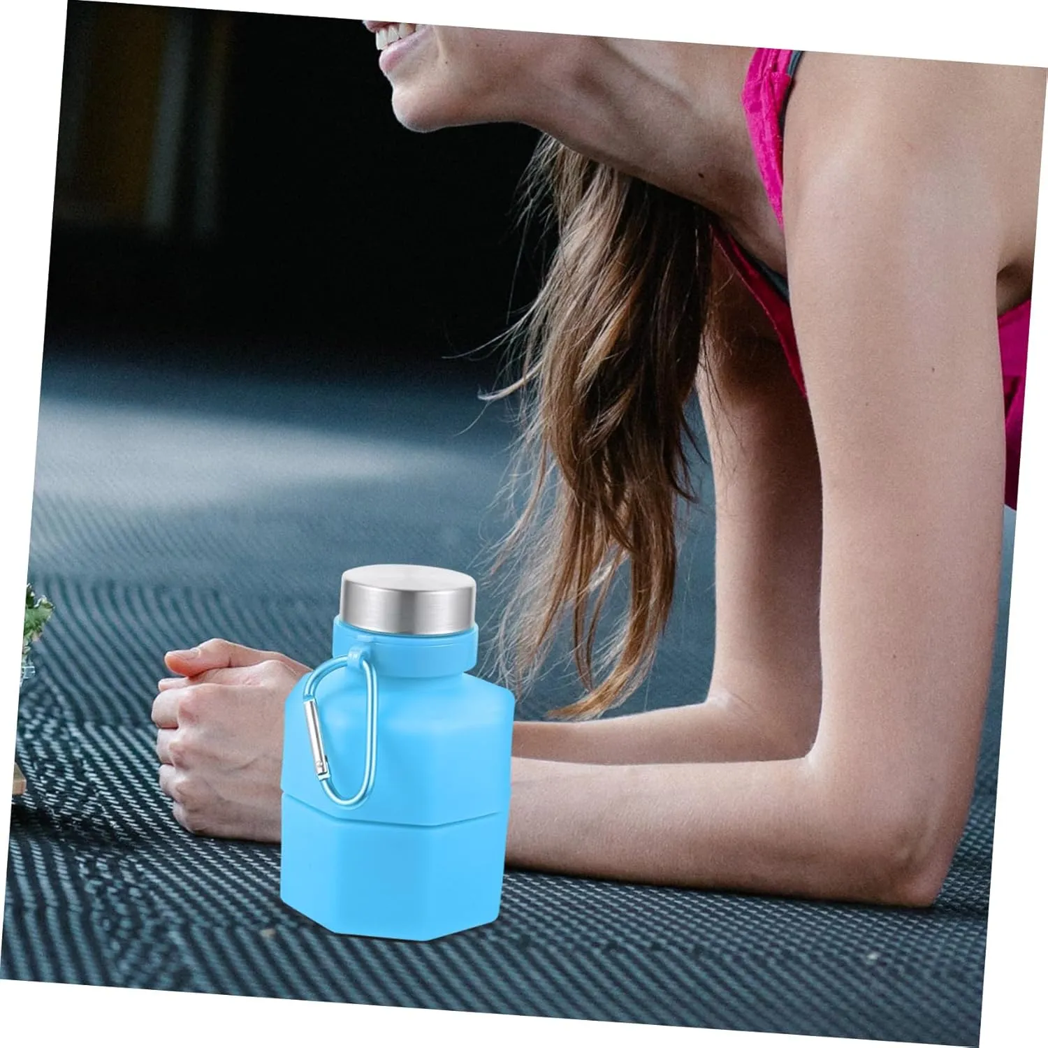 650ml Dumbbell Shape Water Bottle Sports Fitness Bottle Portable Collapsible for Outdoor Activities