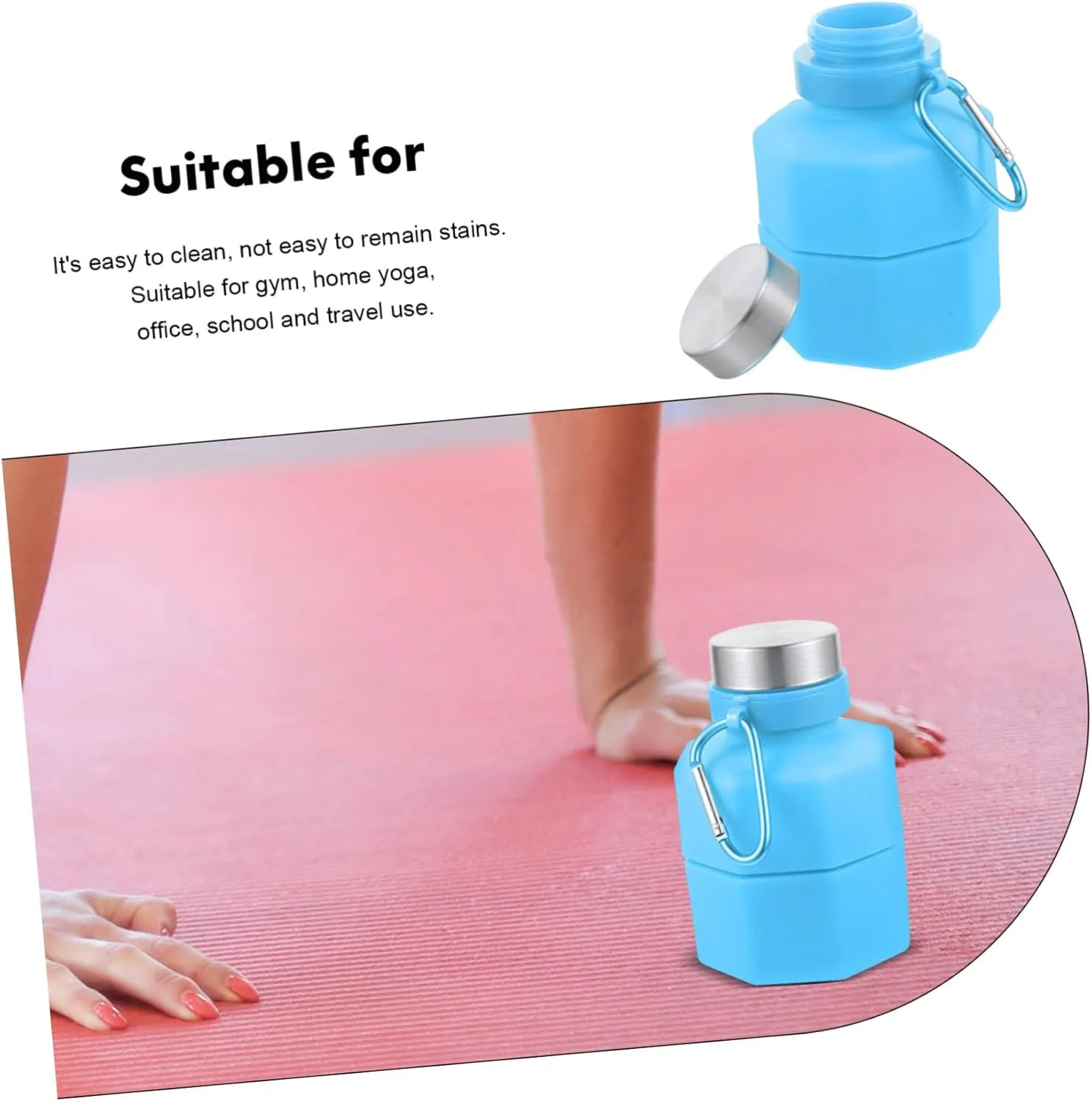 650ml Dumbbell Shape Water Bottle Sports Fitness Bottle Portable Collapsible for Outdoor Activities