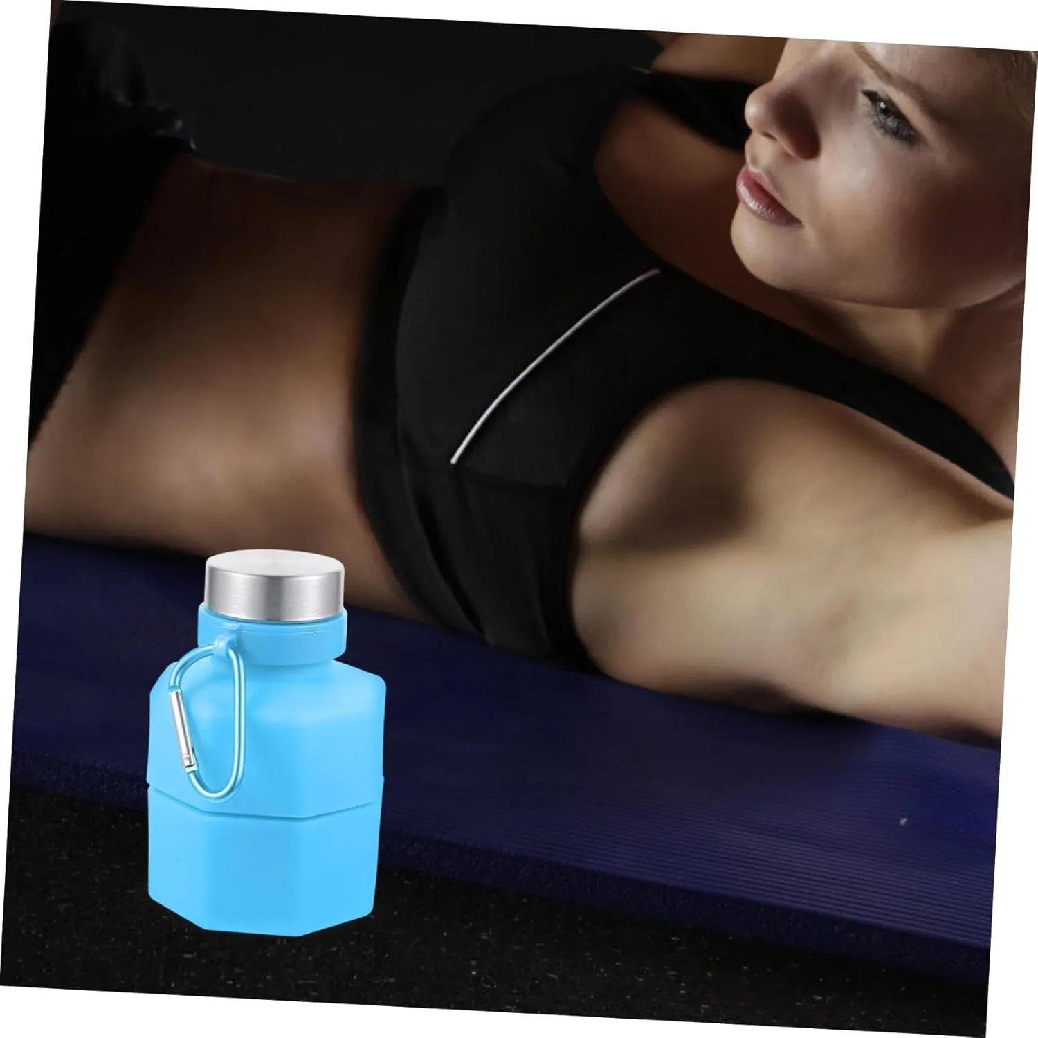650ml Dumbbell Shape Water Bottle Sports Fitness Bottle Portable Collapsible for Outdoor Activities