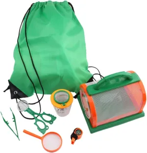 7pcs Observing Kit for Portable Observation Tools Set with Magnifying Lens for Outdoor Hiking and Camping Trips Green
