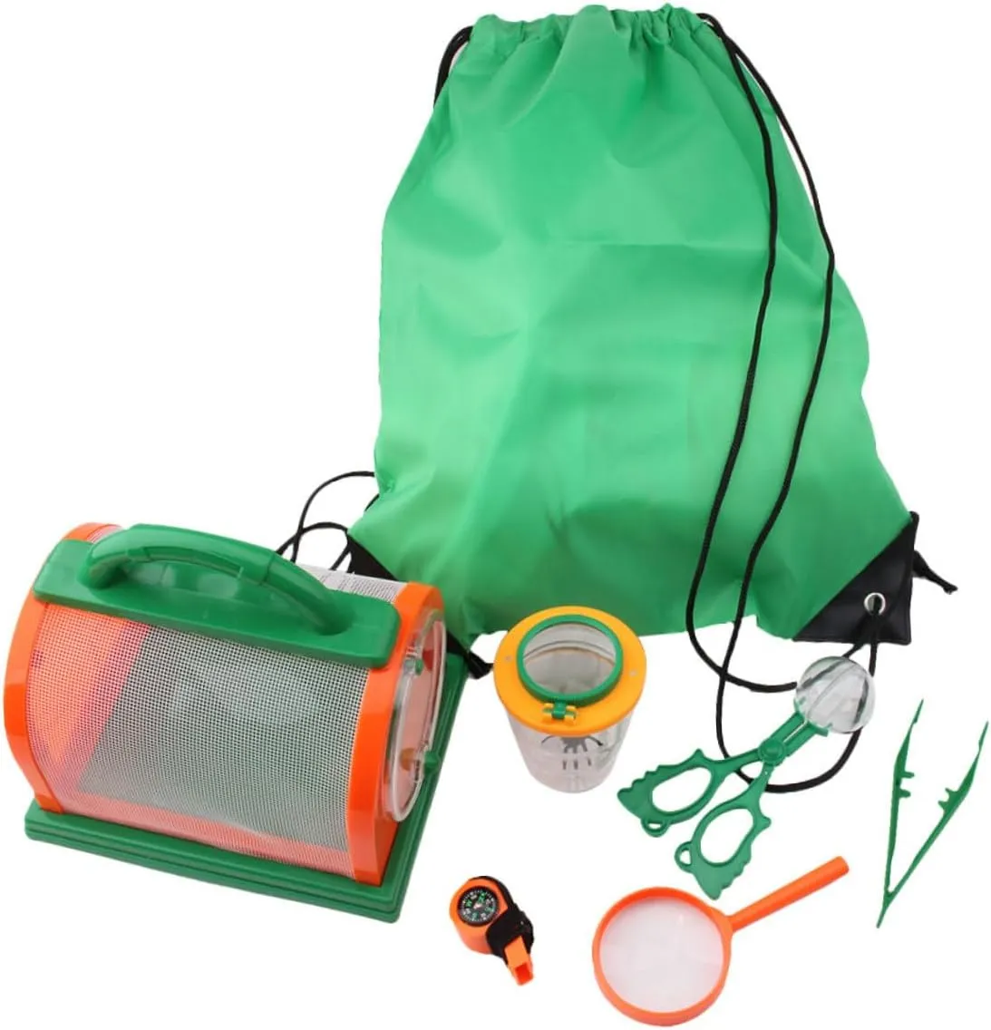 7pcs Outdoor Insect Observation Kit Portable Magnifying Lens for Lightweight and Tools for Wilderness Exploration for Camping Trips Green
