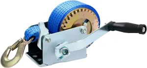 8MILELAKE 600lbs Hand Winch Hand Crank Strap Gear Winch Polyester Strap ATV Boat Trailer Heavy Duty