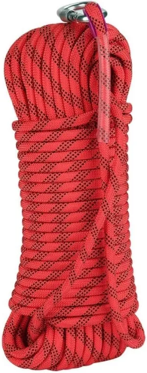 8mm Escape Rope Outdoor Static Rescue Rope, Escape Rope, Ice Climbing Equipment, Fire Safety Rescue Rope 10~200M (Color : Red, Size : 8mm x 35m)