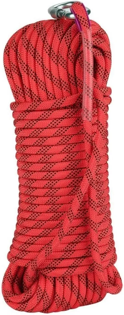 8mm Escape Rope Outdoor Static Rescue Rope, Escape Rope, Ice Climbing Equipment, Fire Safety Rescue Rope 10~200M (Color : Red, Size : 8mm x 35m)