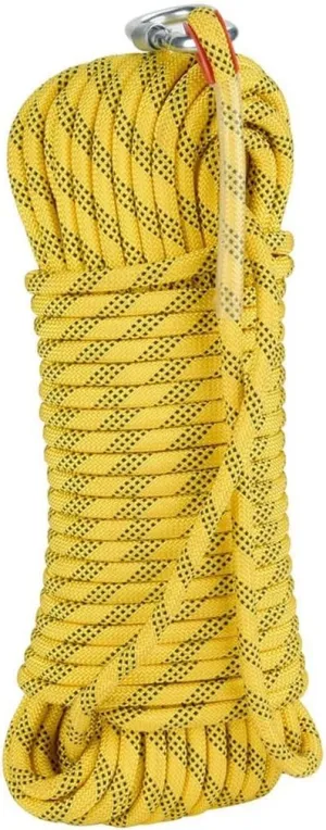 8mm Indoor Outdoor Escape Rope,Static Rescue Rope for Escape Rope, Ice Climbing Equipment, Fire Safety Rescue Rope (Color : Yellow, Size : 8mm x 30m)