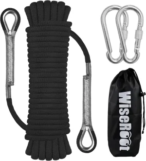 8mm Static Climbing Rope: Heavy Duty Outdoor Rock Climbing Rope for Arborist Tree Work, Rescue, Camping & Hiking, (10m/32ft, 20m/64ft, 30m/96ft) Orange/Black