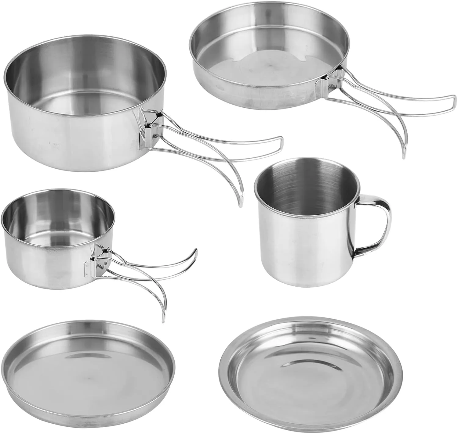 8pcs Camping Cookware Set, Multi Compact Cookset, Backpacking Cooking Set, Outdoor Cook Gear for Family Hiking, Picnic