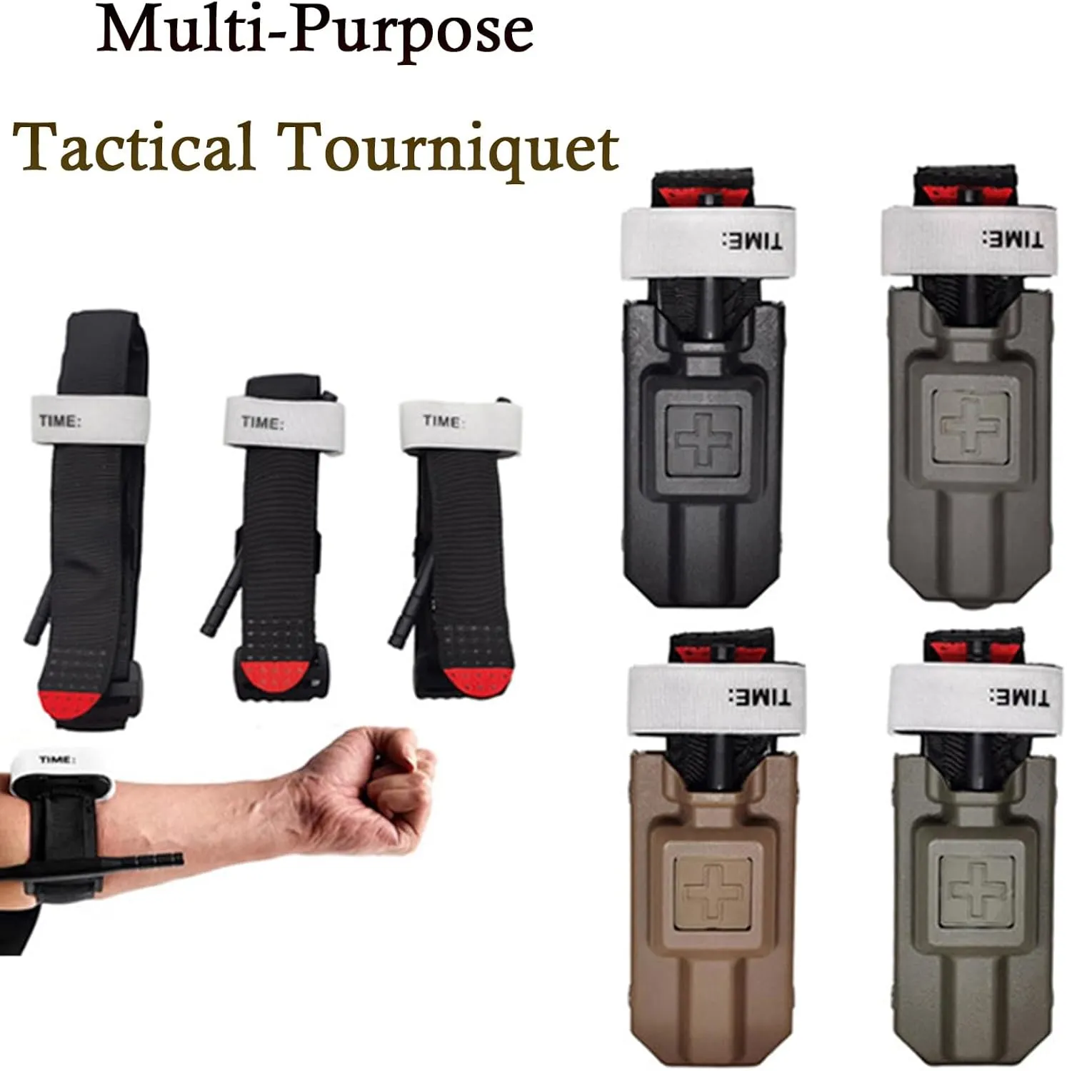 95cm Multifunctional Rotary Tourniquet, Tactical Arterial First Aid Tourniquet Holster Case for Military Outdoor Hunting