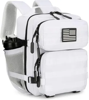 9L Mini Tactical Backpack for Men and Women, Tactical Backpack Small for Hiking, Small Tactical Bag（White）