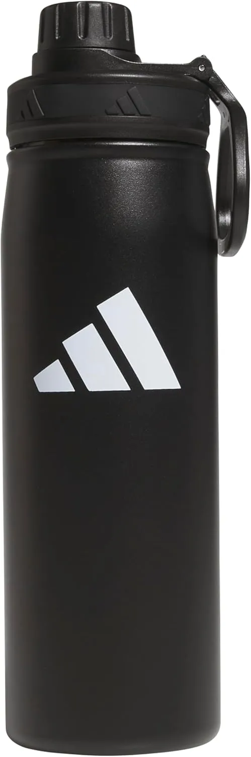 adidas 20 oz Stainless Steel Water Bottle, Insulated Double-Walled 18/8 Metal, Men, Women, Girls and Boys
