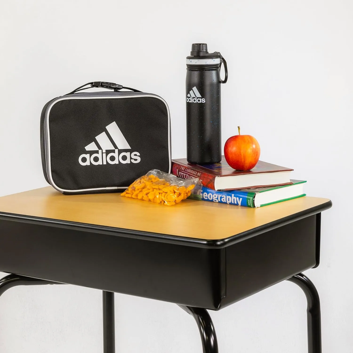 adidas 20 oz Stainless Steel Water Bottle, Insulated Double-Walled 18/8 Metal, Men, Women, Girls and Boys