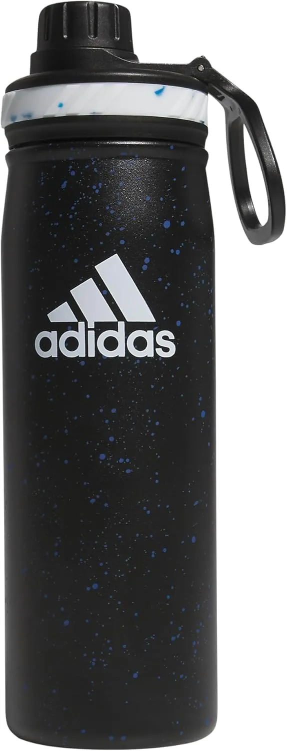 adidas 20 oz Stainless Steel Water Bottle, Insulated Double-Walled 18/8 Metal, Men, Women, Girls and Boys