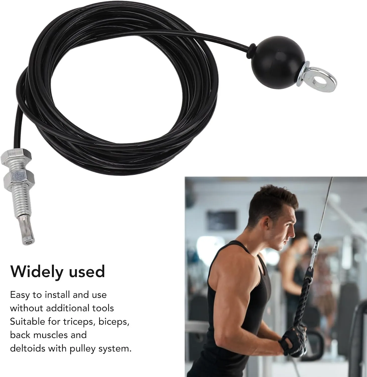 Adjustable Home Gym Cable Pulley System Replacement Heavy Duty Fitness Pulley Fitness Pulley Cable Exercise Pulley Cable