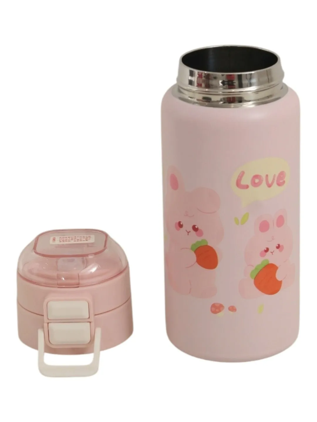 Adorable Bunny Insulated Hot & Cold Stainless Steel Sipper Bottle For Girls- 520 ML