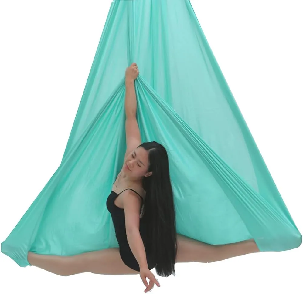 Aerial Yoga Hammock 6.5 yards Premium Aerial Silk Fabric Yoga Swing for Antigravity Inversion Include Daisy Chain,Carabiner and Pose Guide