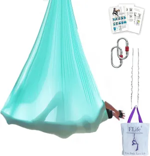 Aerial Yoga Hammock 6.5 yards Premium Aerial Silk Fabric Yoga Swing for Antigravity Inversion Include Daisy Chain,Carabiner and Pose Guide