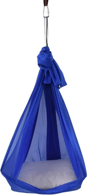 Aerial Yoga Hammock, Elastic 25kn Aerial Silk Soft Yoga Swings with Daisy Chains O Yoga Starter Kit for Home Yoga Inversion Exercises (Royal Blue)