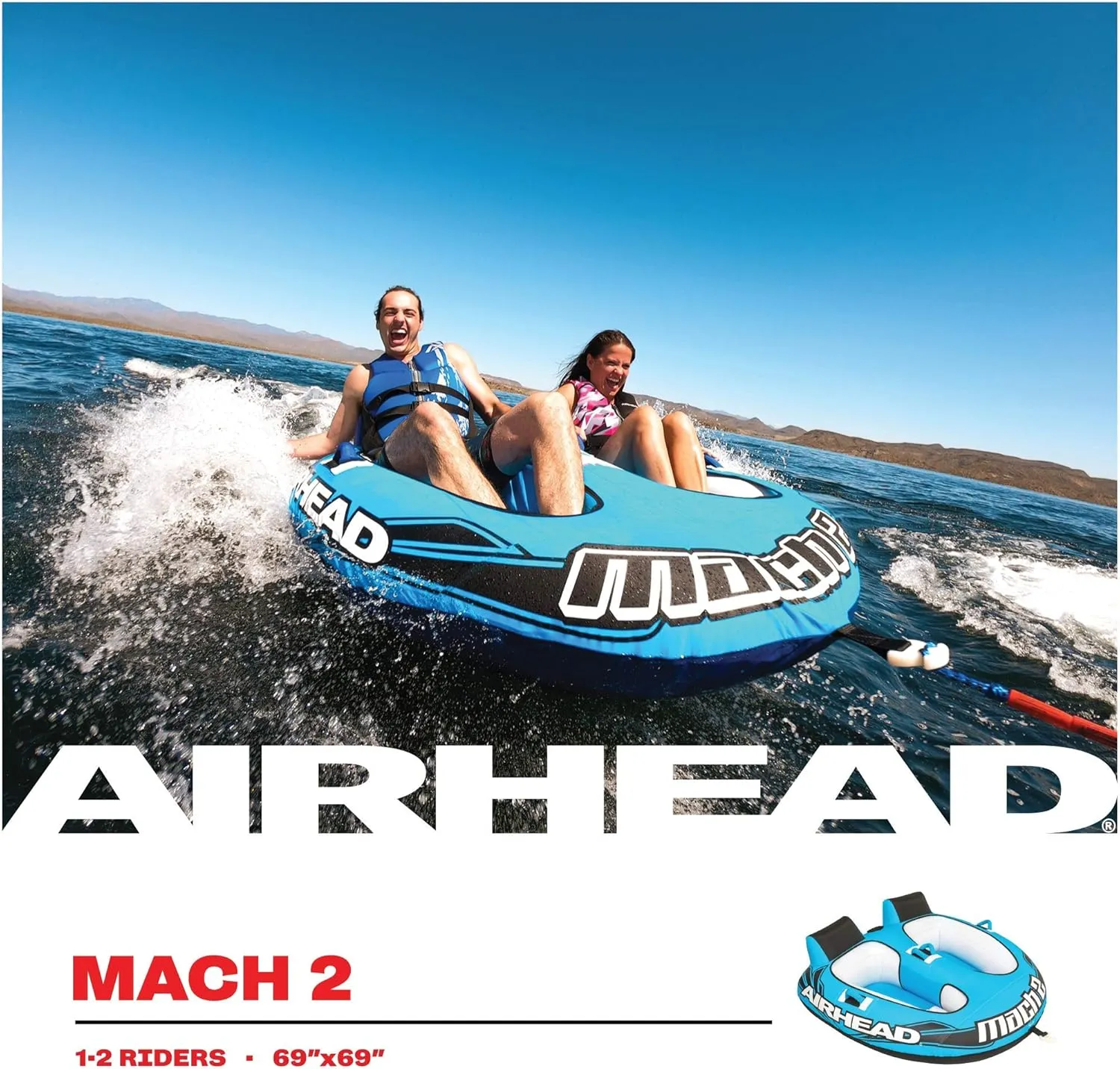 Airhead Mach | Towable Tube for Boating - 1, 2, and 3 Rider Sizes