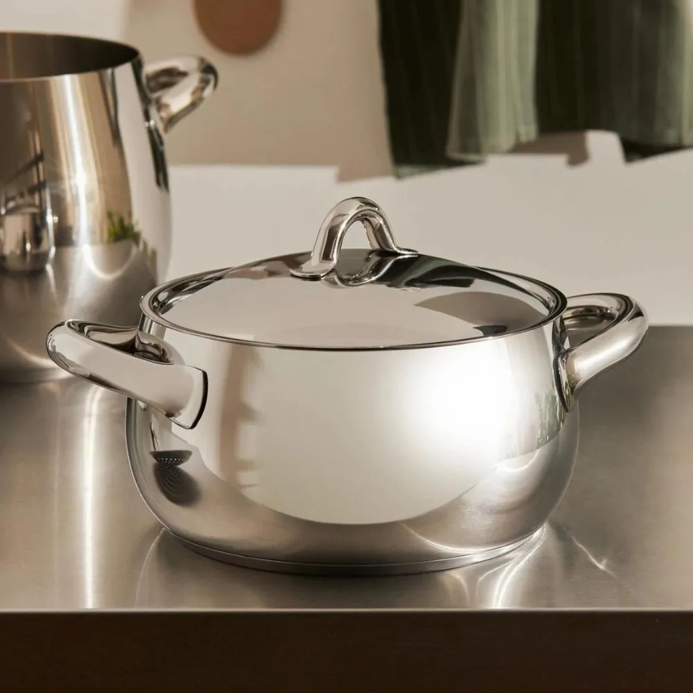 Alessi SG10 Mami steel casserole with two handles