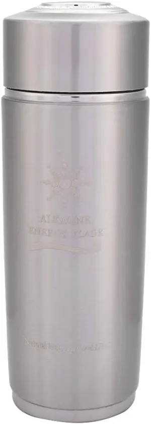 Alkaline Water Bottle, Stainless Steels Portable Nano Balance Insulated Water Bottle Wide Mouth Cap Bottle For Improvement Of Immunity (Silver)