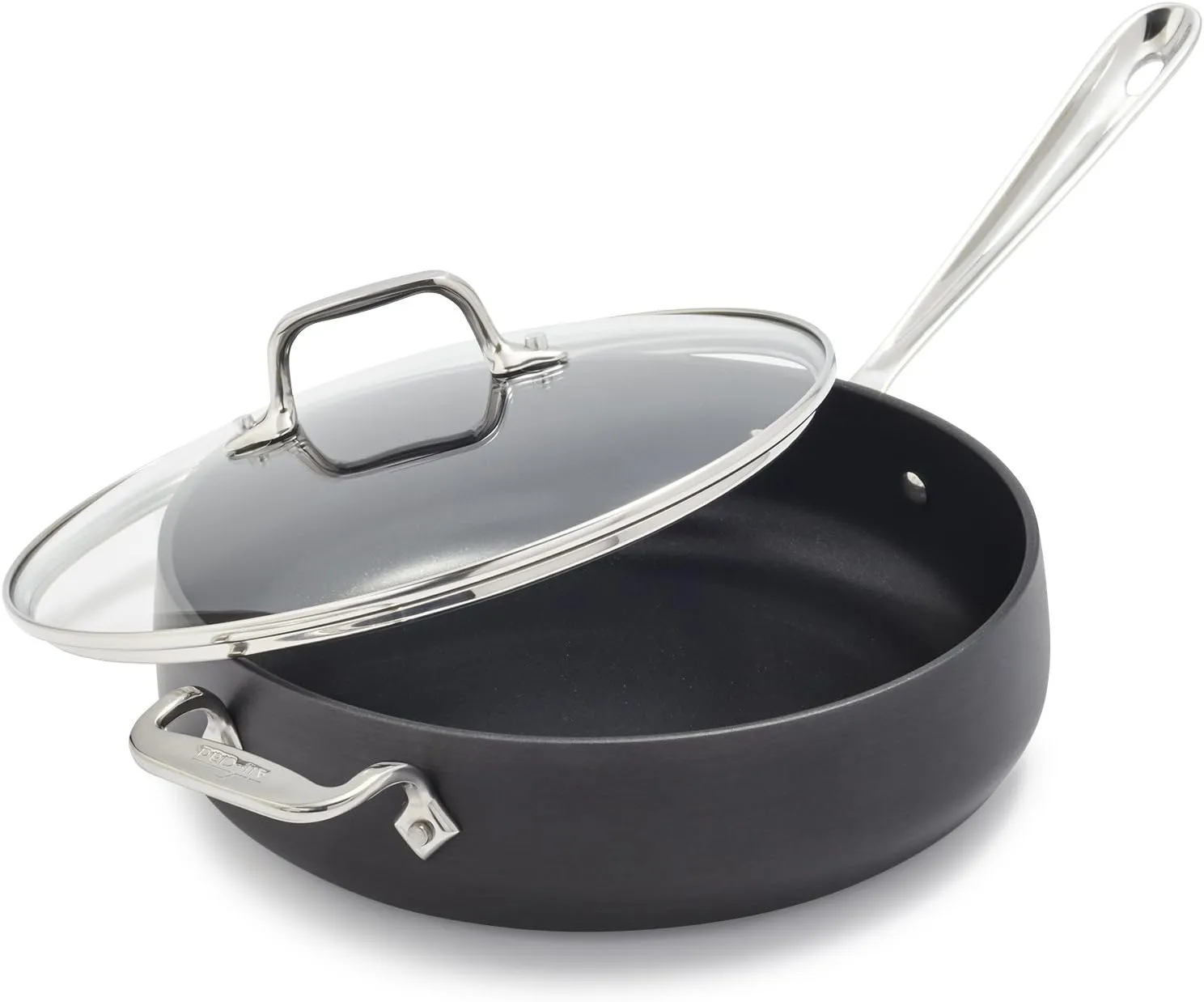 All-Clad HA1 Hard Anodized Nonstick Sauté Pan 4 Quart Induction Oven Broiler Safe 500F Pots and Pans, Cookware Black