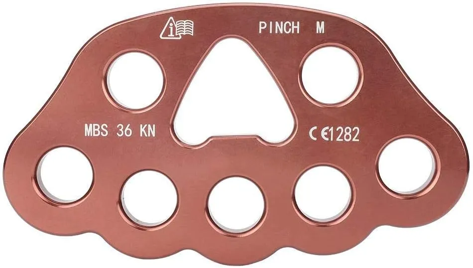Alomejor Rigging Plate 36KN 8 Holes Rigging Plate Multi Anchor Point Connector Gear for Rock Climbing Mountaineering