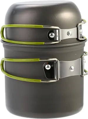 Aluminium Alloy Pot Set Compact Foldable Handgrip Storage Bag Camping Survival