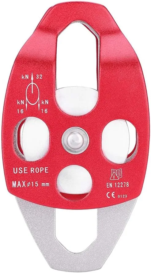 Aluminium Magnesium Alloy Heavy Duty Single Swivel Rope Pulley Block for Climbing Safety Equipment