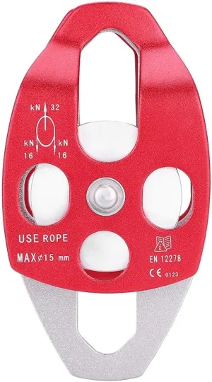 Aluminium Magnesium Alloy Heavy Duty Single Swivel Rope Pulley Block for Climbing Safety Equipment