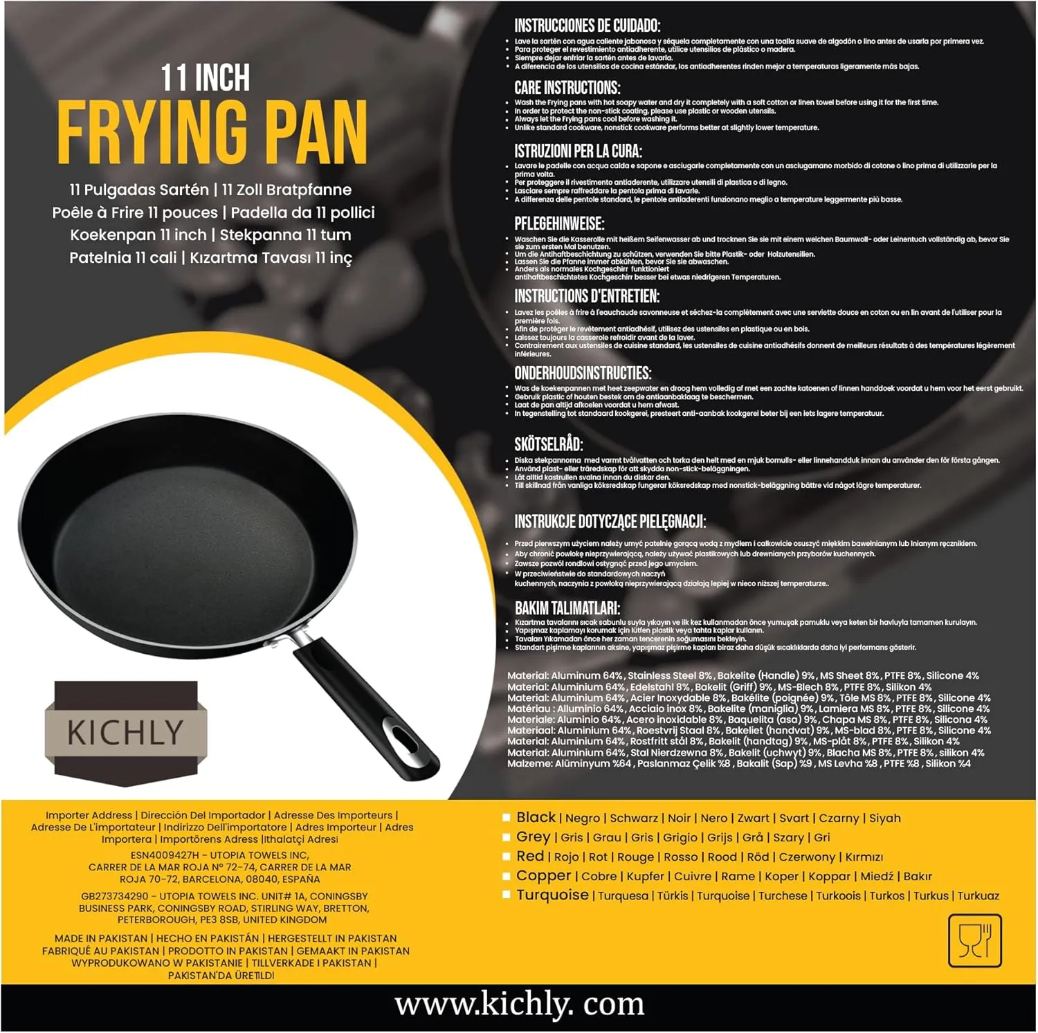 Aluminum Non Stick Frying Pan, Induction Frying Pan with Heat Resistant Handle, Anti-Scratch Omelette pan, Cooking Pan(Black,28cm)