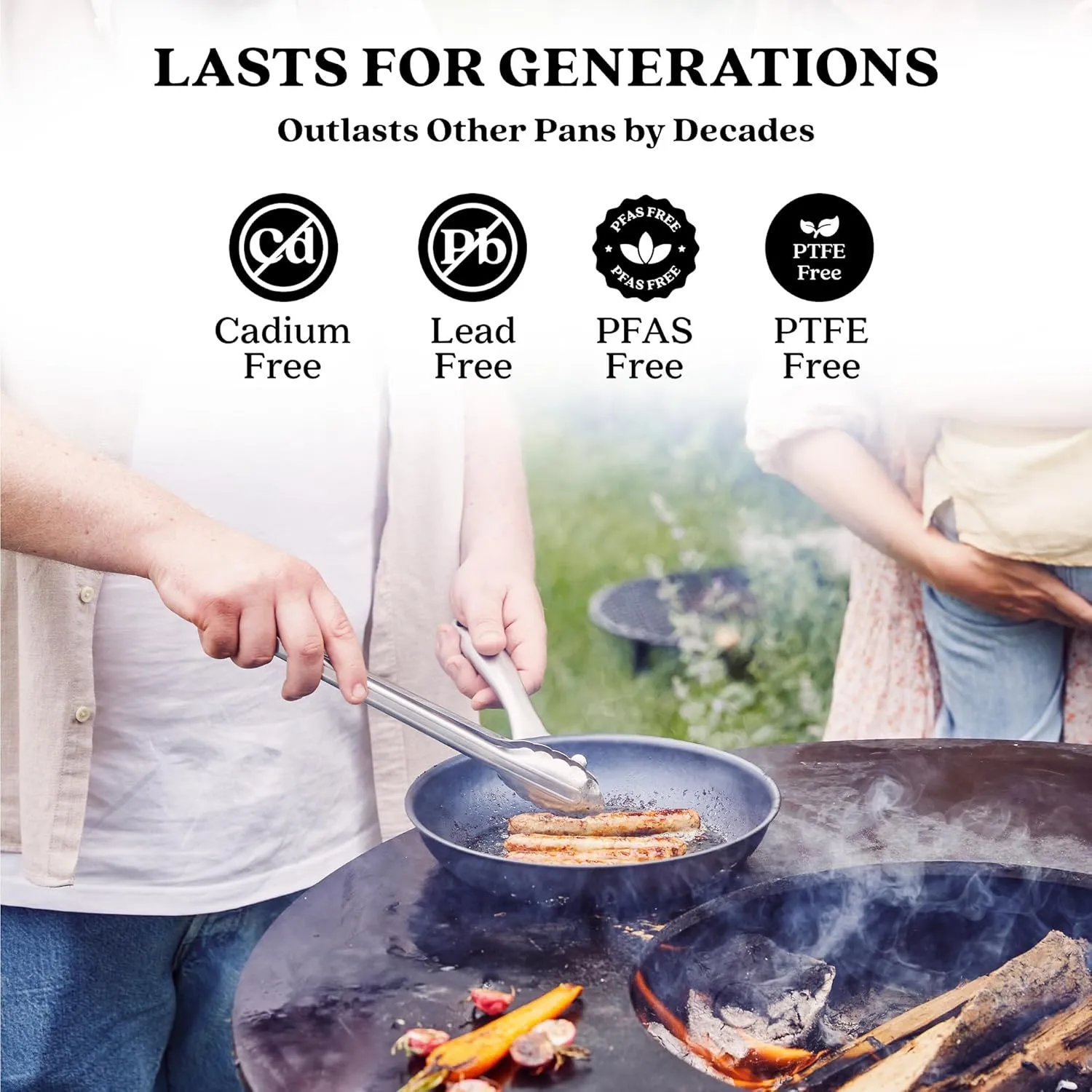 Alva Black Angus 11" Carbon Steel Frying Pan, Chef-Grade Hammered Blue Steel Skillet, Naturally Nonstick When Seasoned, PFAS & PFOA Free, Induction, Oven & BBQ Compatible, Lightweight Premium Cookware