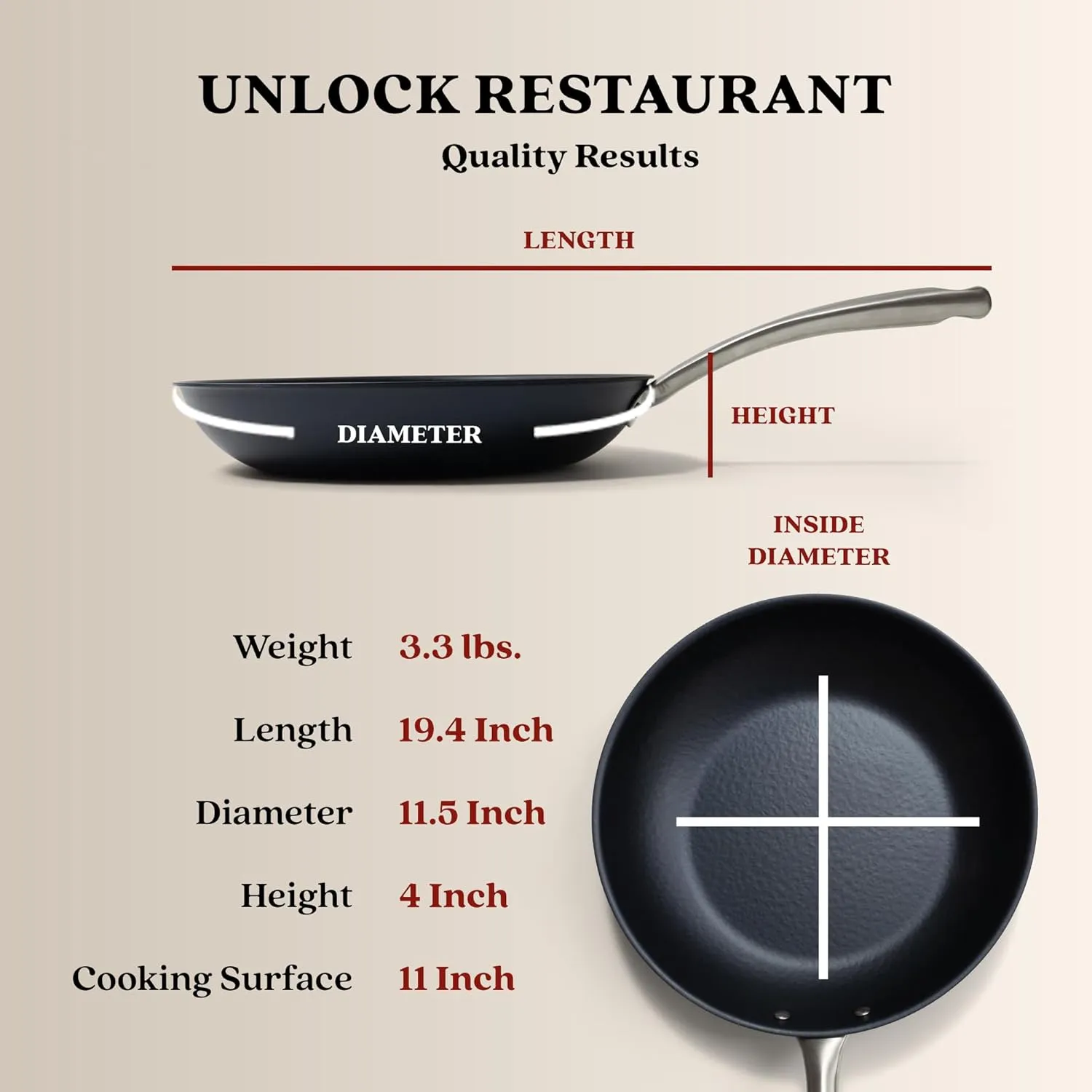 Alva Black Angus 11" Carbon Steel Frying Pan, Chef-Grade Hammered Blue Steel Skillet, Naturally Nonstick When Seasoned, PFAS & PFOA Free, Induction, Oven & BBQ Compatible, Lightweight Premium Cookware