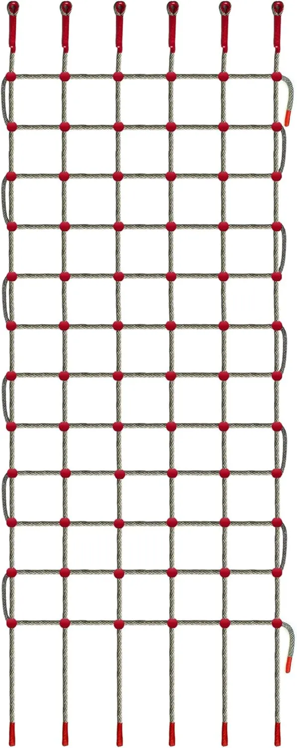 ANDEREW Premium Heavy-Duty Climbing Net & Rope Ladder - 6 Sizes, Versatile for Indoor/Outdoor, Kids' Jungle Gyms, Swingset, Treehouse, Safety Protection Net (5V & 8H (68" L x 32" W))