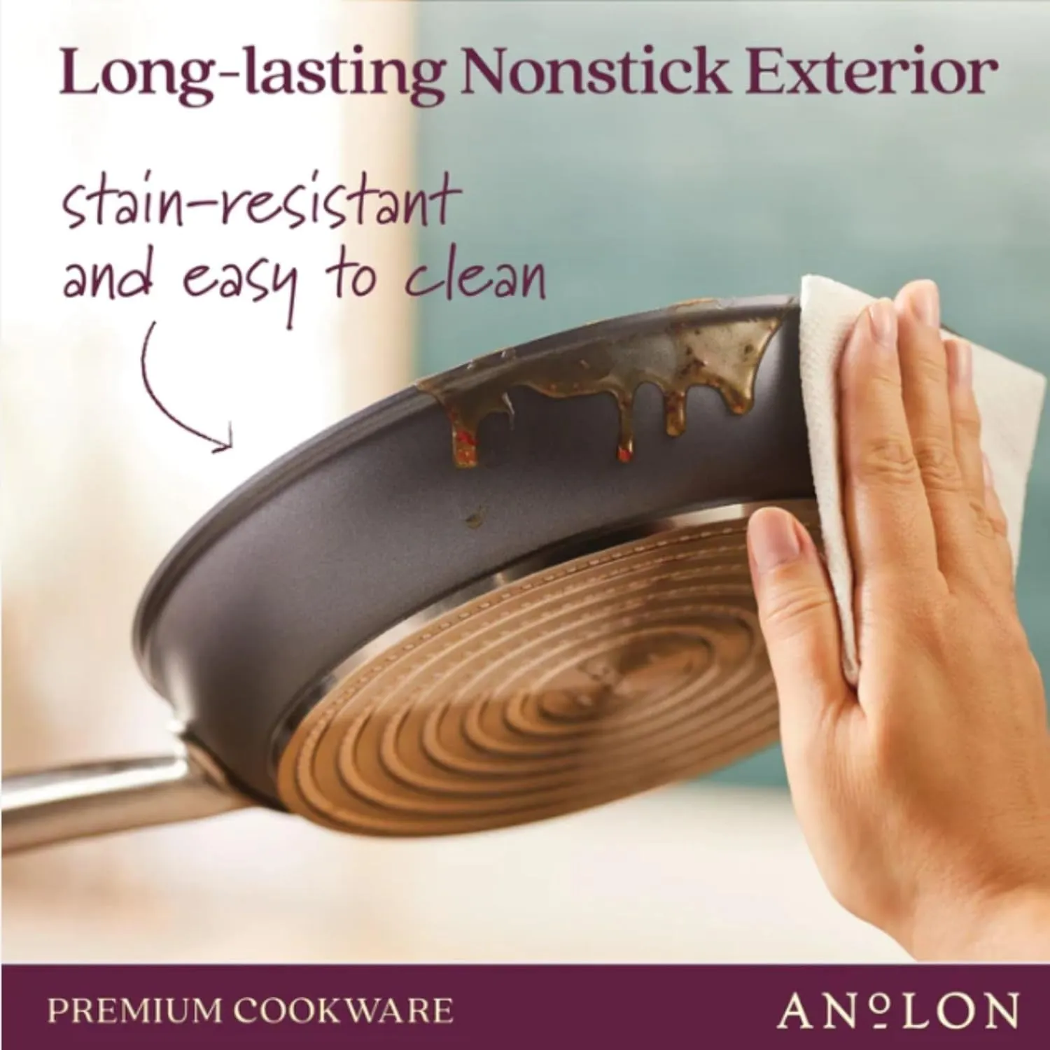 Anolon Accolade Forged Hard Anodized Nonstick Frying Pans/Skillet Set, 10 Inch and 12 Inch - Moonstone Gray