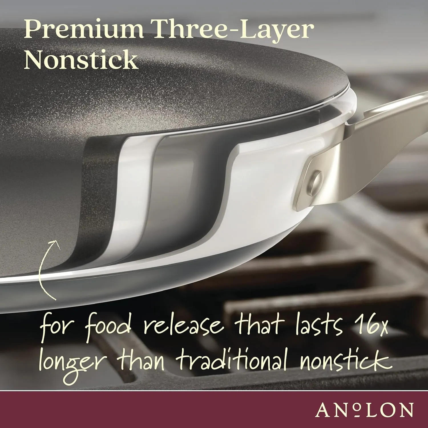 Anolon Achieve Hard Anodized Nonstick Frying Pan/Skillet, 8.25 Inch, Cream