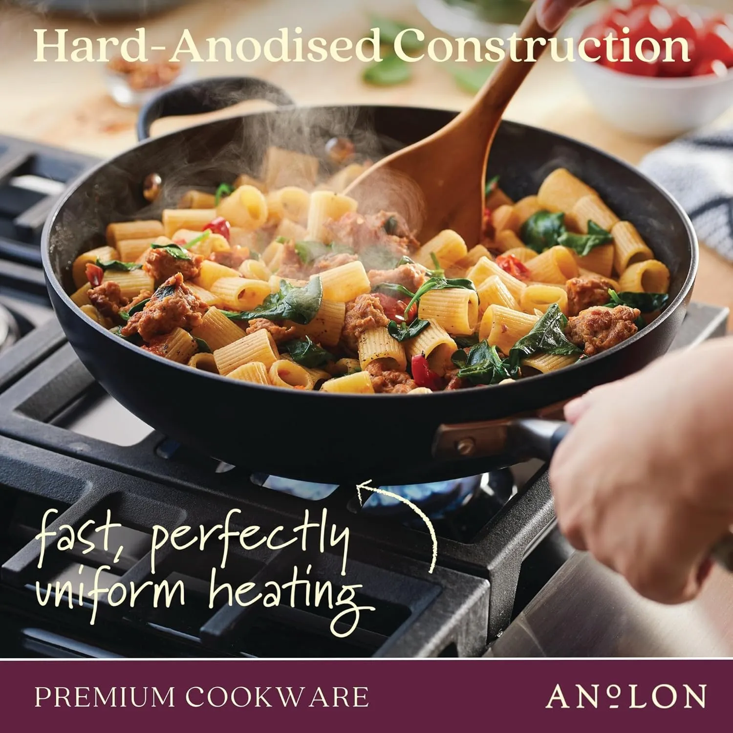 Anolon Advanced Home Hard-Anodized Nonstick 11-Piece Cookware Set (Onyx)