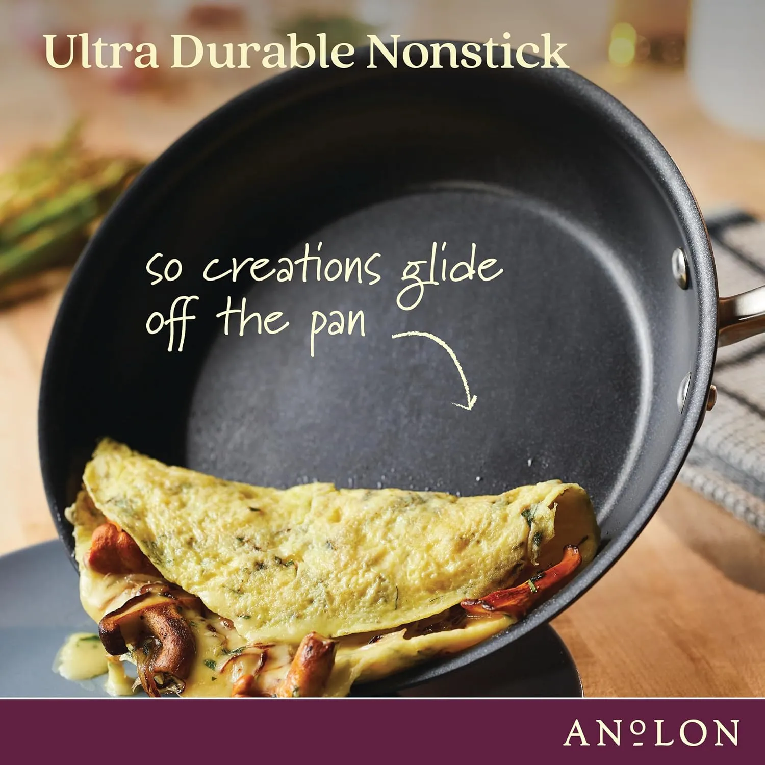 Anolon Advanced Home Hard Anodized Nonstick Crepe Pan, 9.5 Inch - Moonstone
