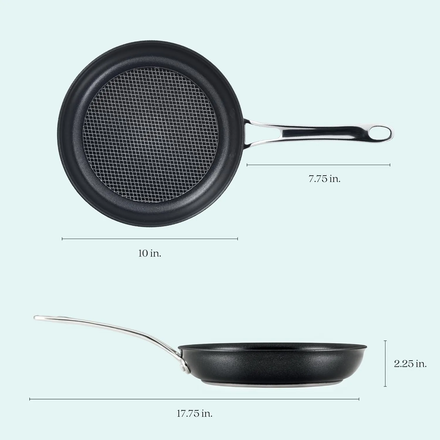 Anolon X Hybrid Nonstick Induction Frying Pan/Skillet, 10 Inch - Dark Gray