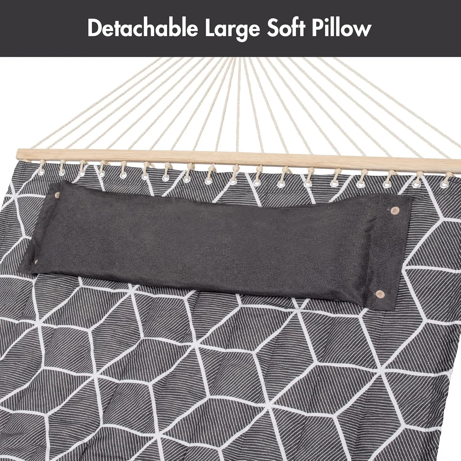 ANOW Double Hammock with Stand Included, 2 Person Hammock with Stand for Outside, 450 LBS Weight Capacity, Gray Cube