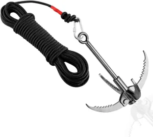 Ant Mag Grappling Hook Stainless Steel Claw Carabiner for Camping Hiking Tree Grabbing and Water Lifting Salvage