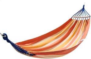 Anti-Rollover Hammock for Camping, Breathable and Comfortable Rocking Swing, Curved Rod Design, Load Bearing 150kg/330.7lbs(Orange-Yellow)