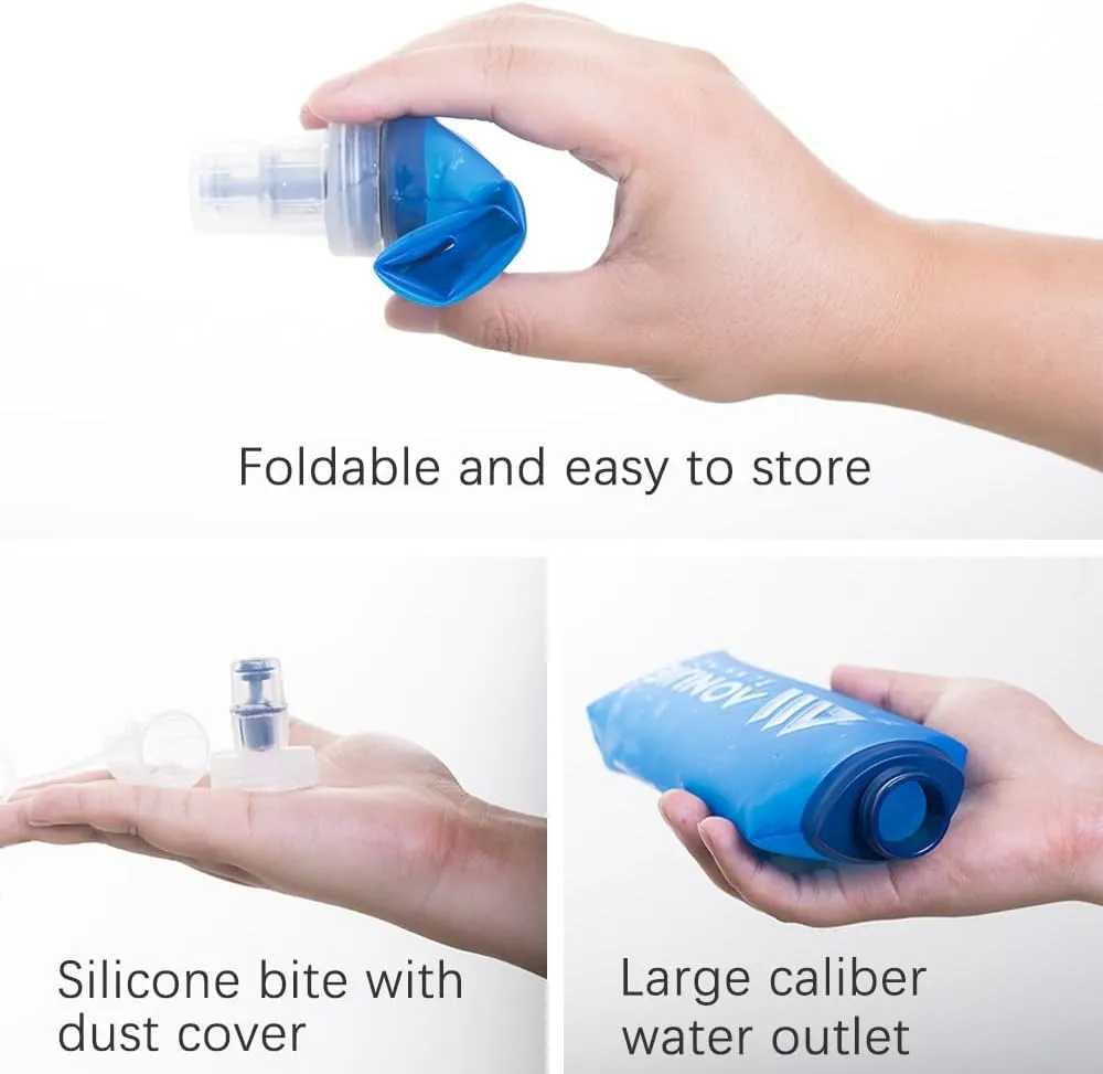 AONIJIE Soft Flask 250mL/500mL TPU Collapsible Water Bottles for Outdoor Sports Hydration Ideal for Running Hiking Cycling Climbing (C#250ML Soft Flask)