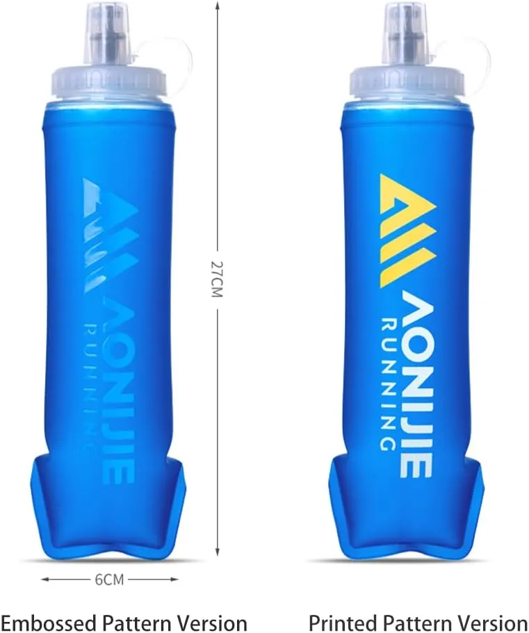 AONIJIE Soft Flask 250mL/500mL TPU Collapsible Water Bottles for Outdoor Sports Hydration Ideal for Running Hiking Cycling Climbing (D#500ML(Screen Printing)