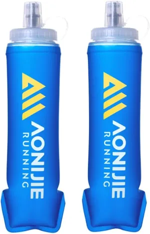 AONIJIE Soft Flask 250mL/500mL TPU Collapsible Water Bottles for Outdoor Sports Hydration Ideal for Running Hiking Cycling Climbing (D#500ML(Screen Printing)