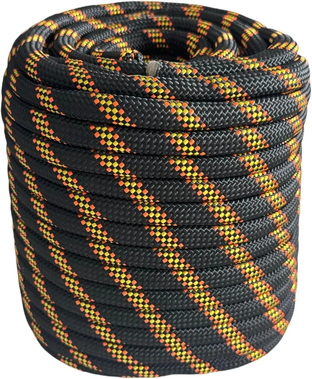 Arborist Rope Braided Polyester Climbing Rope 1/2Inch X 100Ft 48 Strands Black Bull Rope for Various Outdoor Applications,Construction,Tree,Pulling,Swing,Climbing