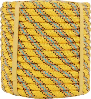 Arborist Rope Climbing Rope（1/2 inch x 150ft） Bull Rope for Construction Climbing Swing Sailing