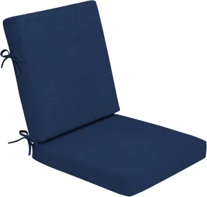 Arden Foam Outdoor Dining Chair Cushion, 20 x 20, Made with ProFoam, Rain-Proof, Fade Resistant, Sapphire Blue Leala