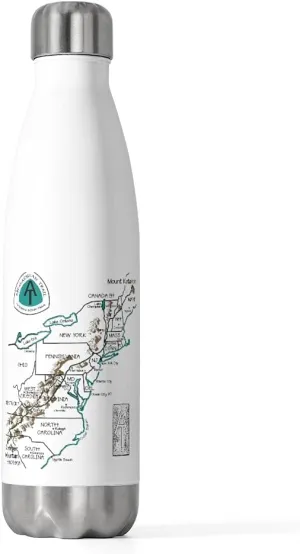 AT Logo Appalachian Trail Hiking Map 20oz Insulated Bottle , Stainless Steel Travel Bottle 20 Oz, water bottle 20oz